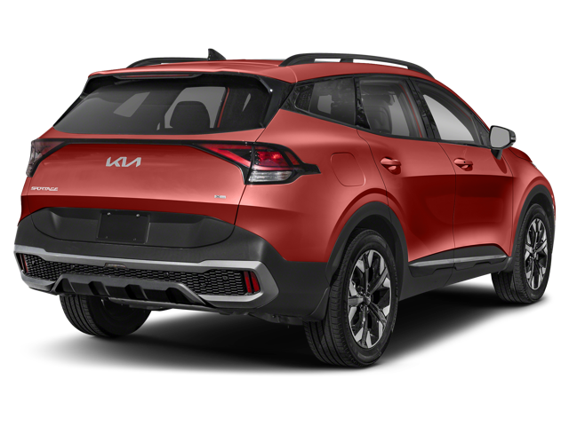 rear right angle of a red 2024 kia sportage